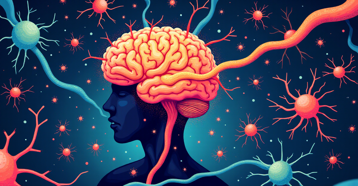 A stylized, colorful illustration depicting the human brain as a complex network of interconnected neurons. The illustration should highlight the dynamic nature of the brain, with neurons changing shape and connections in response to external stimuli. Include a visual representation of neuroplasticity in action, perhaps through a metaphorical pathway where new connections are formed, symbolizing learning and adaptation. Use vibrant colors and a dynamic, energetic composition to convey the positive and dynamic nature of neuroplasticity. The overall mood should be hopeful, optimistic, and encouraging.
