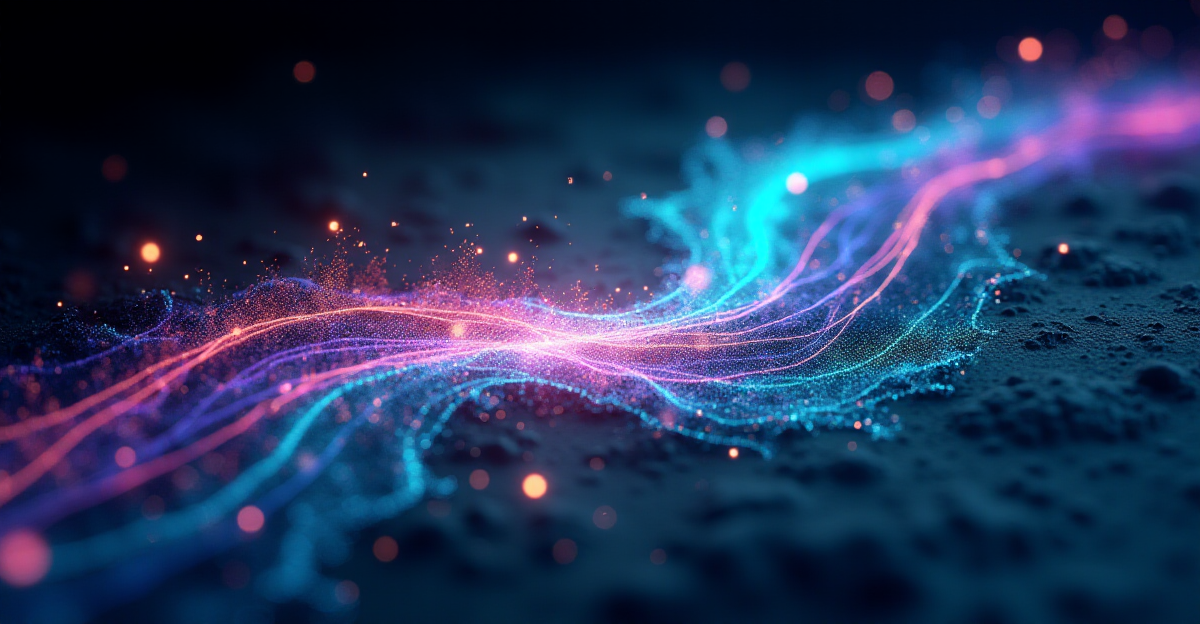 A stylized microscopic visualization of Majorana modes at the edge of a superconducting material. Imagine a vibrant, swirling vortex of energy, depicted with glowing, interconnected lines of varying thicknesses and intensities, representing the quantum entanglement and movement of the Majorana fermions. These lines should pulse with a subtle, ethereal light, creating a sense of dynamic energy. The colors should be deep blues, purples, and greens, transitioning smoothly into bright, almost neon accents where the Majorana modes are most active, symbolizing the quantum dance. The overall mood should be one of awe and wonder, highlighting the intricate beauty and complexity of the quantum world. The background should be a dark, almost black, space, emphasizing the ethereal nature of the Majorana modes and their existence at the edge of the material. The style should be a blend of scientific illustration and abstract expressionism, conveying both accuracy and artistic interpretation. The image should evoke a sense of mystery and the profound implications of this research, hinting at the potential for revolutionary advancements in quantum computing.
